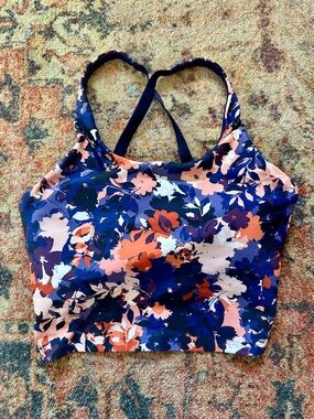 Old Navy Active Floral Sports Bra in Navy and Coral